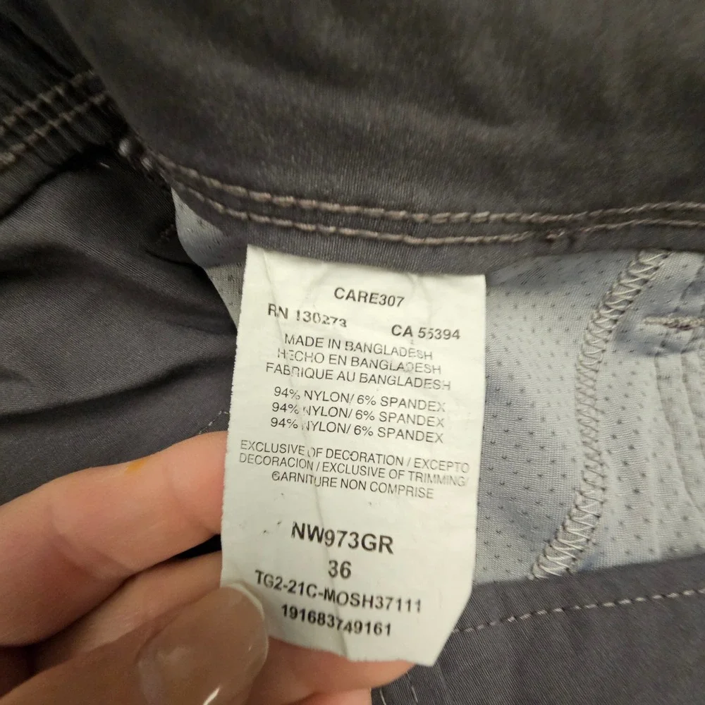 Wrangler Outdoor Series Mens Gray Hiking Shorts Size 36 NW973GR Stretch Cargo